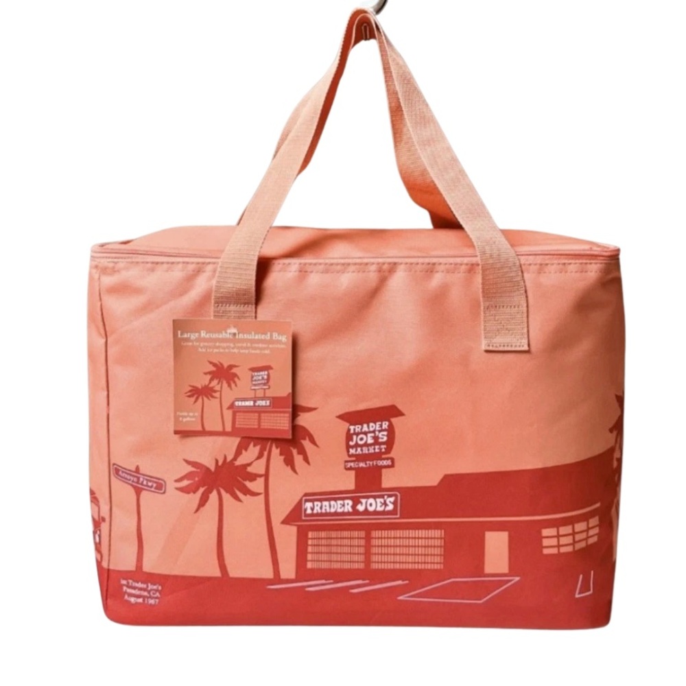 NWT! Trader Joe's Peach Insulated Tote Bag - 8 gallon